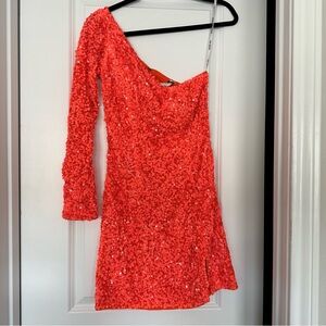 Sherri Hill -54469- Sequin Dress.- Orange